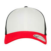 3-Tone Flexfit Cap - Red/White/Black - S/M